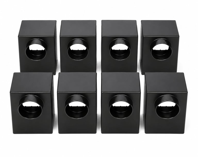 Production run of molded connector insulating covers