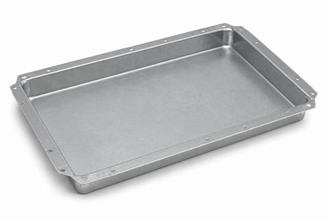 Formed sheet metal battery tray