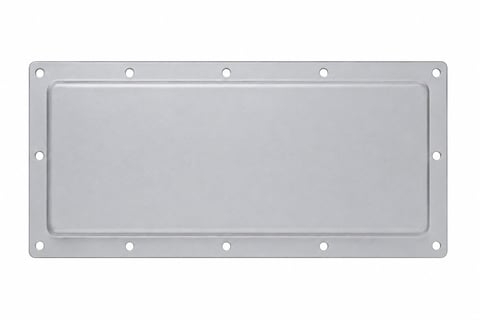 Fabricated BMS maintenance cover with flanged bolt-hole perimeter